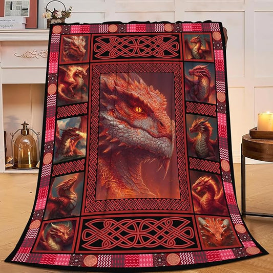 Dragon Throw Blanket Dragon Stuff Gifts for Kids Girls Boys Adults Women Men Soft Cozy Warm Plush Fluffy Fuzzy Fleece Blanket Decor 40''X50''
