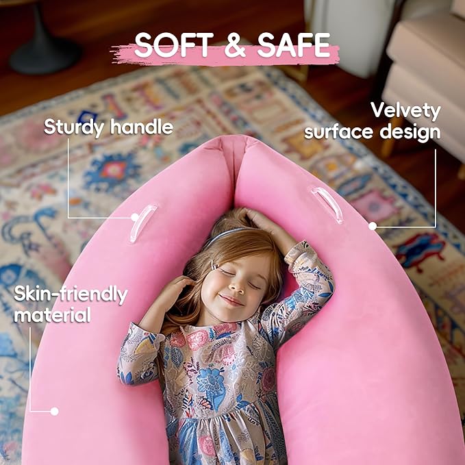 OUTREE Sensory Chair for Kids,60" Includes Electric Air Pump,Inflatable Sensory pod for Children,Sensory Toys for Kids with Autism,Sensory Peapod,Pink