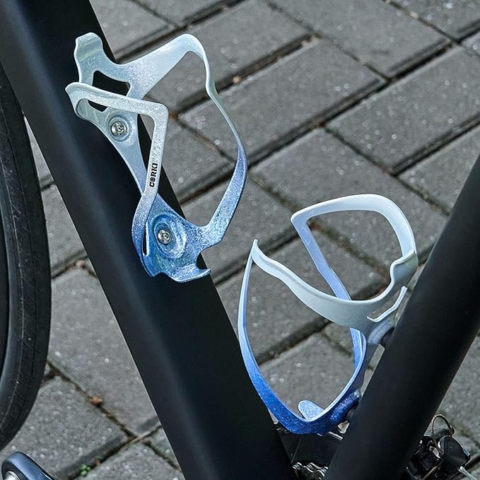 Bike Water Bottle Holder Bicycle Cage for Mountain Road MTB Gravel Adult Bikes Cycling Universal Carrier Rack 2 Pack Aluminum Alloy Ultralight Kettle Drink Accessories White Blue