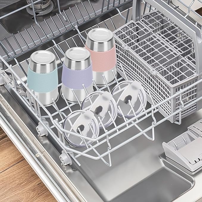 Kids Stainless Steel Cups, 16oz Kids Tumbler with Lid and Straw, 6 Color Unbreakable Metal Spill Proof Cups for Adults and Children