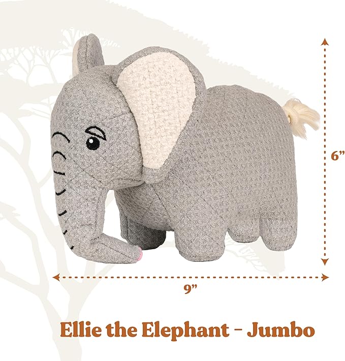 Dog Toys | Plush Toy Elephant Stuffed Animal for Dogs | Eco Friendly Toy - Easy to Clean and Made from Non Toxic Materials