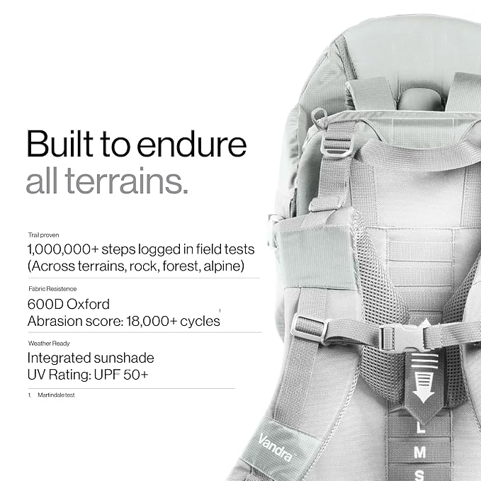 Vandra™ Glacier - Scandinavian Hiking Baby Carrier Backpack - Gravity Lock™ Hard-Shell Frame - Nest Child Carrier for Toddler & Kids - Dust Bag, Alu Tag & More Included