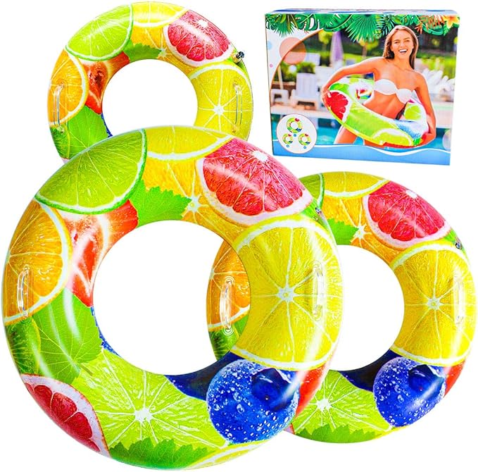 Pool Floats for Adults and Kids, Swim Ring Tube for Kids, Pool Floats with 2 Handles, Beach Floats Suitable for Adults and Kids