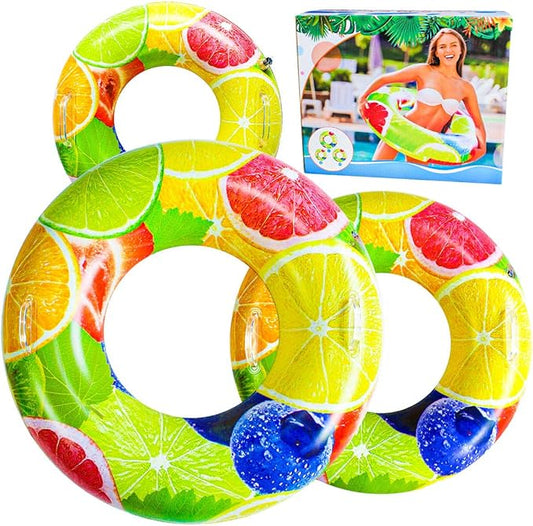Pool Floats for Adults and Kids, Swim Ring Tube for Kids, Pool Floats with 2 Handles, Beach Floats Suitable for Adults and Kids