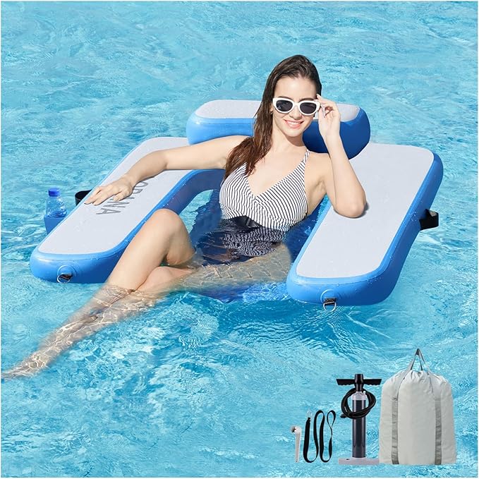 Inflatable Floating Chair Pool Floats Adult Lounger Float Chair for Swimming Pool Party Lake River