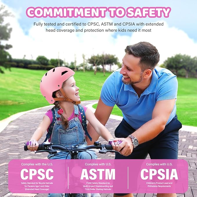 Kids Bike Helmet Ages 3-5-8-14, CPSC ASTM CPSIA Certified Toddler Helmet