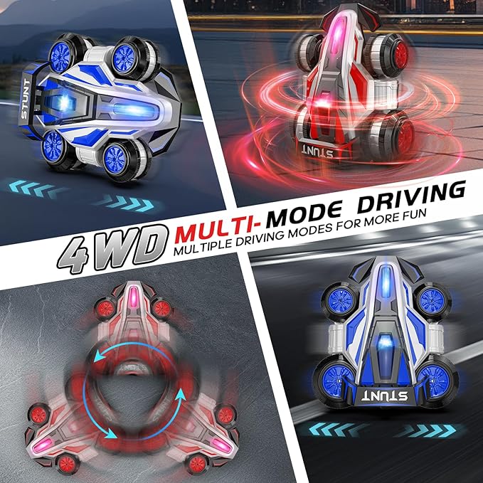 High Speed Drift Remote Control Stunt Deformation Car, Birthday Gifts, for Boys and Girls 3-16 Years Old (Blue)