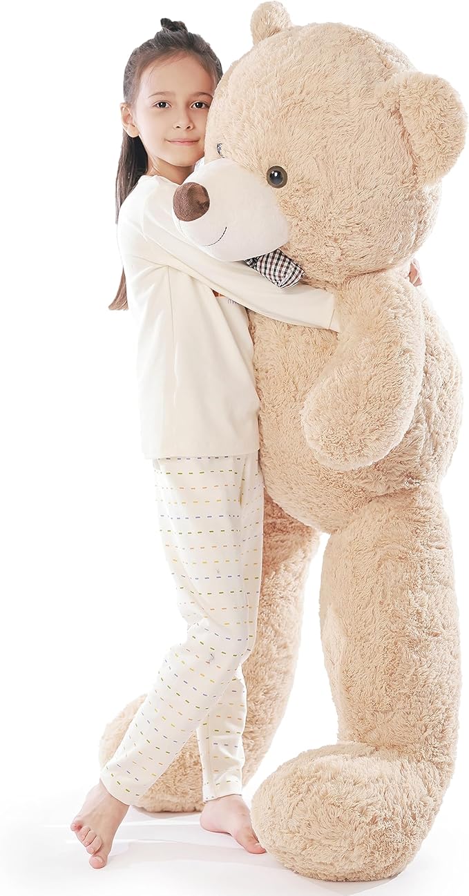 Poutmac Big Teddy Bear 55 inches Giant Soft Stuffed Animals Cute Plush Toy for Girlfriend Women Kids for Valentine's Christmas Birthday Light Brown