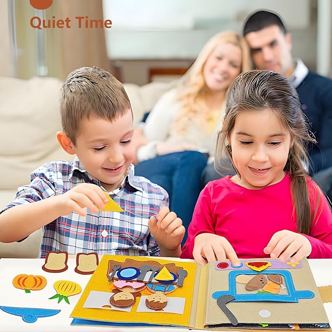 Montessori Busy Book for Toddlers 3-5 Baby Family Quiet Book Activity Learning Travel Toys for Toddlers Ages 3-5-7 Girls Gift