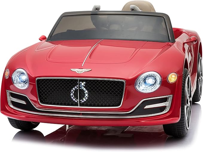 Licensed Bentley EXP12 Kids Ride on Toy Car, 12V Battery Powered Children Electric 4 Wheels w/ Parent Remote Control, Foot Pedal, 2 Speeds, Music, Aux, LED Headlights (RED)