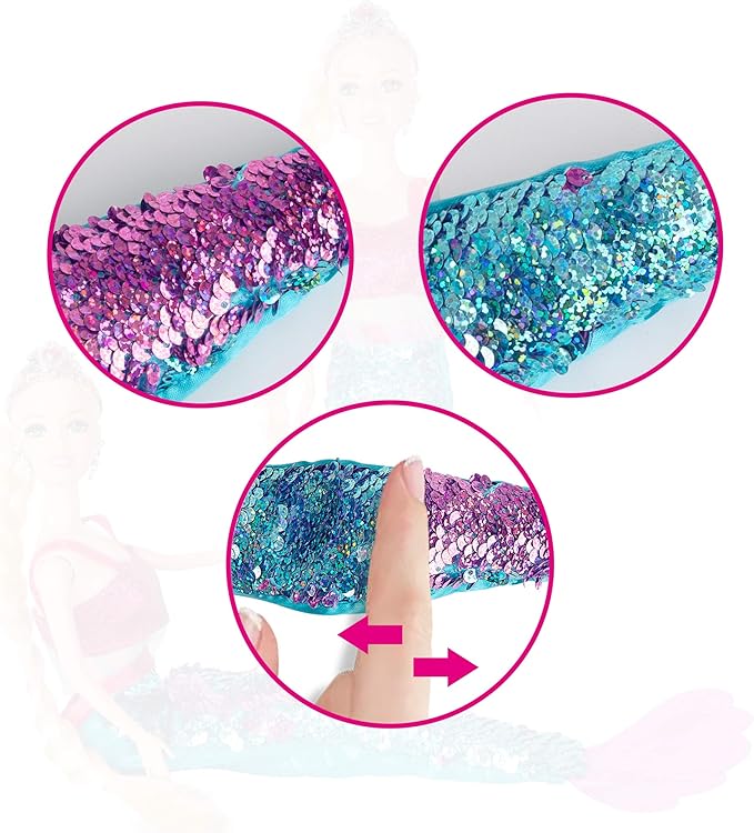 Princess Doll with Little Mermaid & Pink Dolphin Playset, Blonde Hair Dolls Toys with Accessories, Gift for 3 to 7 Year Old Girls