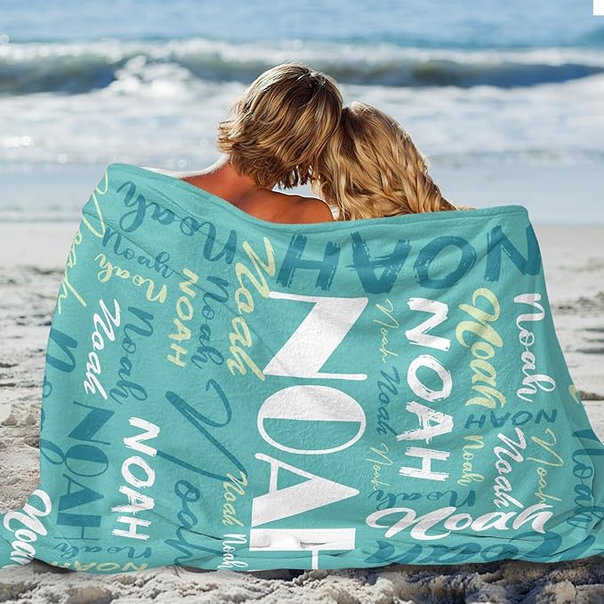 Dr.TOUGH Personalized Name Blanket Personalized Blanket for Adult Kids Flannel Customized Personalized Blankets and Throws