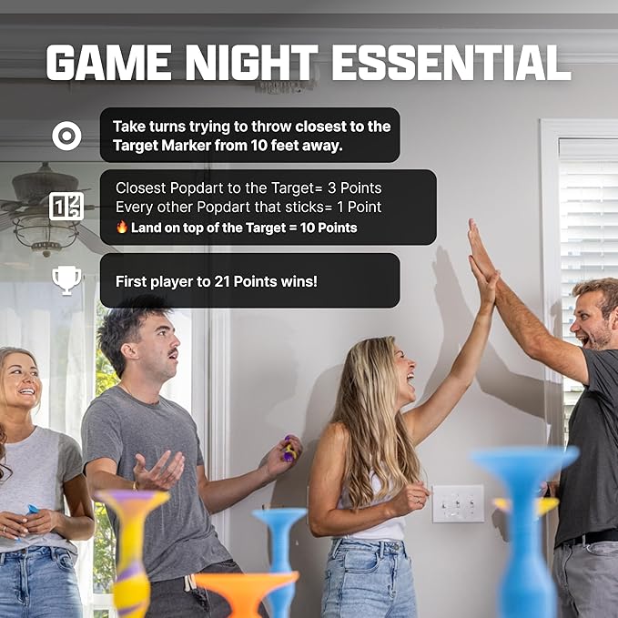 Popdarts PRO Pack Game Set (Red & Black) - Indoor, Outdoor Suction Cup Throwing Game - Competition with a POP