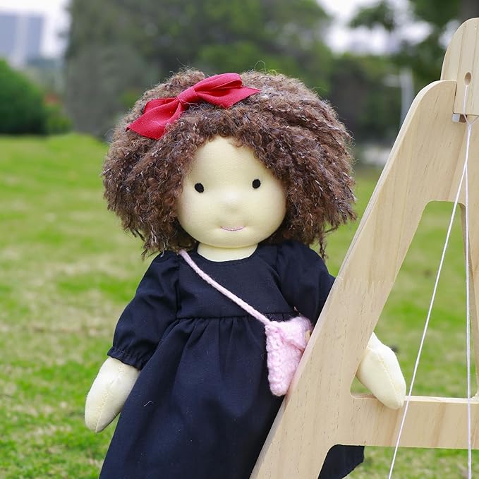 BlissfulPixie Ignacy 12" Soft Girl Rag Doll with Cute Stuffed Plush, Ideal First Doll for Babies & Toddlers