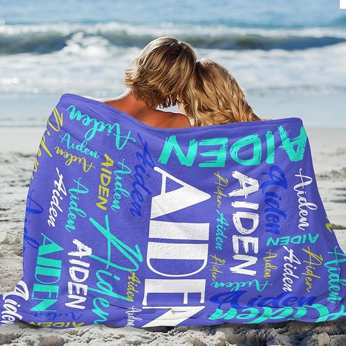 Dr.TOUGH Personalized Name Blanket Personalized Blanket for Adult Kids Flannel Customized Personalized Blankets and Throws