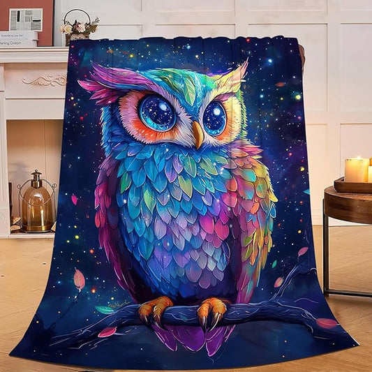 Owl Blanket Cute Owl Throw Blanket Gifts for Women Girls Men Boys Kids Adults Super Soft Cozy Plush Fluffy Fuzzy Fleece Blanket Decor 40''X50''