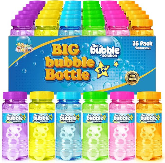 36 Pcs Bubble Bottles with Wand,Bubbles Party Favors for Kids,Summer Toys, Blow Bubbles Solution Novelty Toy, Party Favors, Birthday Party Supplies, Outdoor & Indoor Activity,4oz,6 Colors