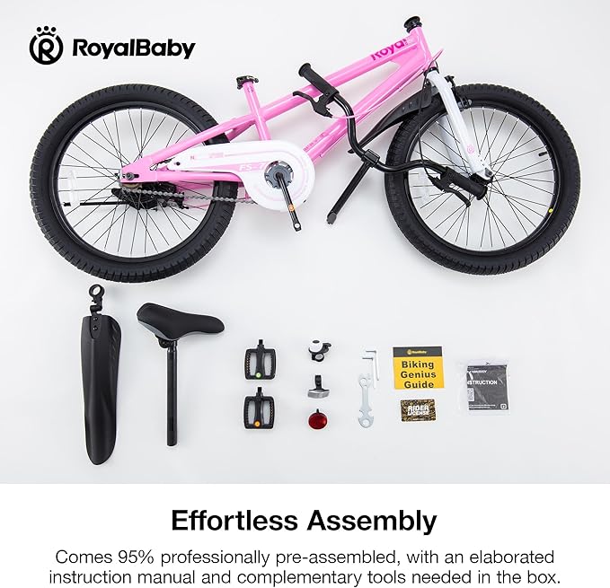 RoyalBaby Kids Bike EZ Balance to Pedal Dual Handbrake Toddlers Boys Girls Bicycle 12-20 Inch for Age 3-10 Years