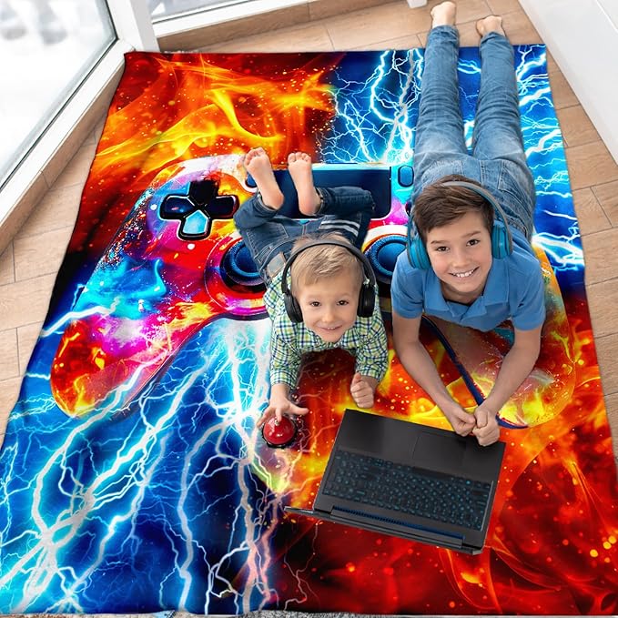 Blanket for Boys Gaming Throw Blankets Gift for Kids, 40x50 Inches Lightweight Cozy Game Theme Throw for Sofa Couch Bed Office