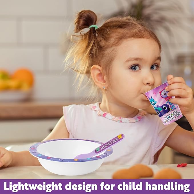 Get Trend Gabby's Dollhouse Dinnerware Sets for Kids, 5 Pc Tableware, Plate, Bowl, Cup, Spoon, Fork, Plates and Bowls Set, Gifts for Kids (Multi Gabby's Dollhouse)