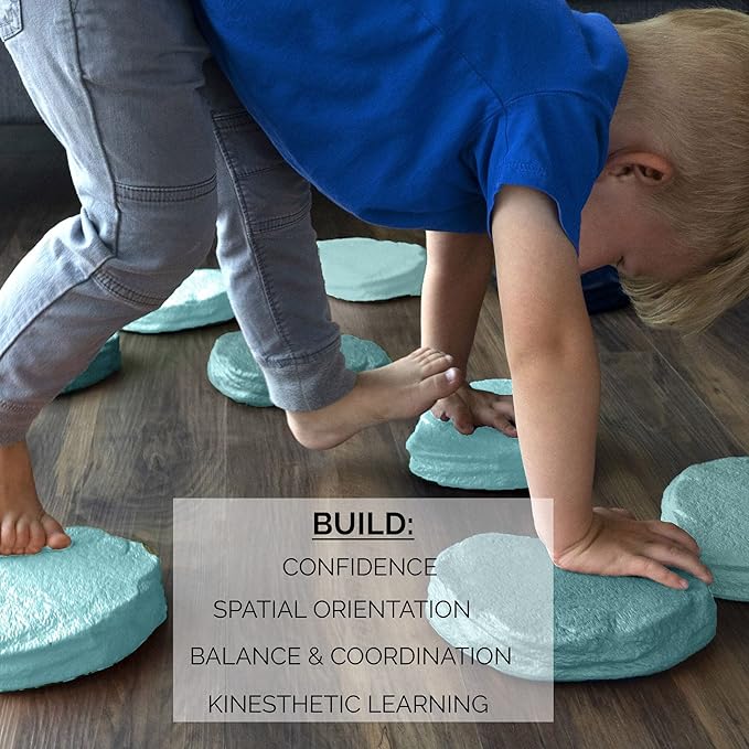 JumpOff Jo - Rocksteady - Balance & Coordination Enhancing Blocks and Stepping Foam Stones, Sensory Toys for Kids - Indoor and Outdoor Obstacle Course