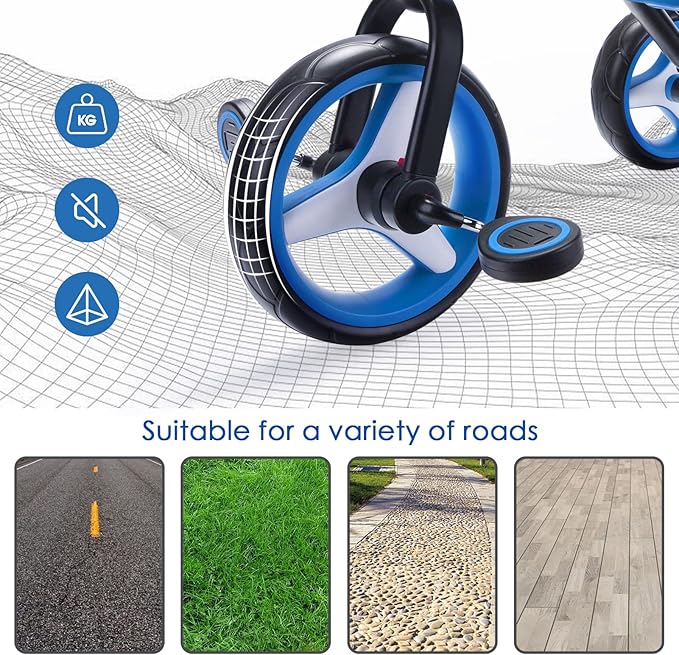 YGJT 4 in 1 Tricycle for Toddlers Age 2-5, Folding Toddler Bike Kids Trike Tricycles with Adjustable Seat and Removable Pedal, Baby Balance Bike Ride-on Toys Gift for Baby Boys Girls Birthday