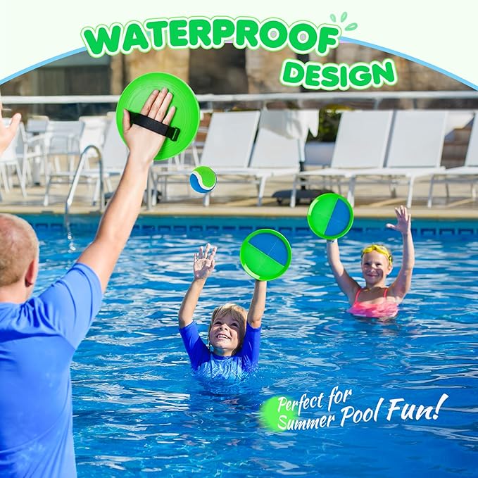 Toss and Catch Ball Set for Toddlers Kids Adults - 6 Pack - Beach Toys Pool Toys Outdoor Yard Games for Family- Sturdy & Water-Resistant - Classic Gift for Boys Girls 3 4 5 6 7 8 9 10 11 12+ Years Old