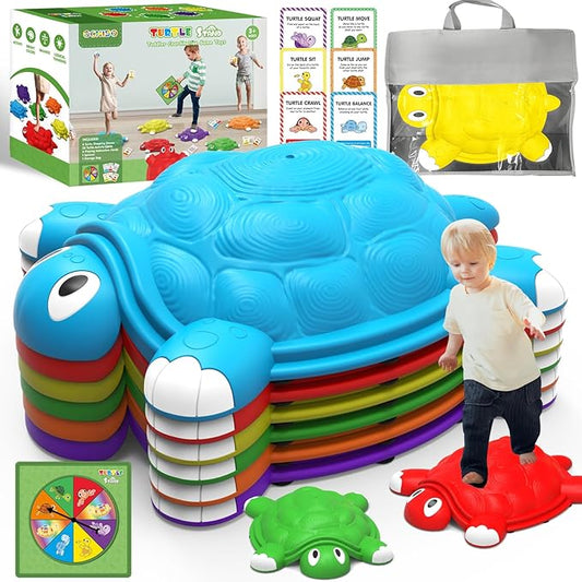 OCHIDO Stepping Stones for Kids Gifts 3 4 5 6 7+ Year Old,6 Pcs Turtle Balance Stepping Stones Coordination Skills Obstacle Courses Sensory Toys for Toddlers Ages 3 4 5,Outdoor/Indoor Play Kids Gift