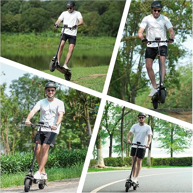 iScooter Electric Scooter, 10" Tires, 800W Motor E-Scooter Up to 25/28 Miles Range, Top Speed 24/28 MPH, Adjustable Handlebar Height, Folding Commuting Electric Scooter for Adults-(Optional Seat)
