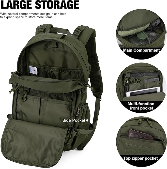 Mardingtop Small Tactical Backpack,Molle Hiking Backpack for Backpacking,Cycling and Biking,25L Backpack