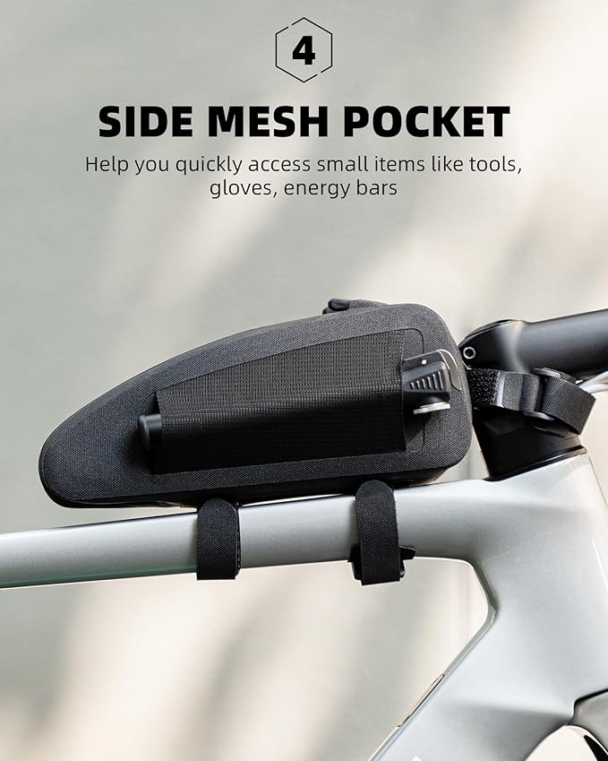 ROCKBROS Top Tube Bag Bike Frame Bag with Dual Zippers Bike Pouch