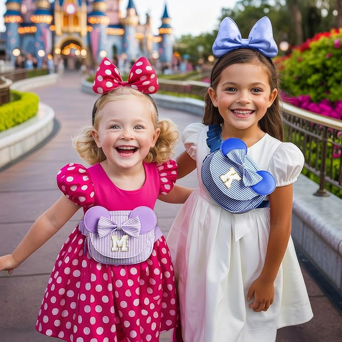 Birthday Gifts for 4 5 6 7 8 9 10 11 Year Old Girls Easter Gift for Girls Kids Daughter Personalized Initial Fanny Pack Belt Bag | Toddler Purse Gifts for Girl Purple C