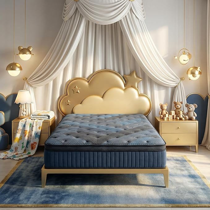 12 Inch Twin Size Mattress in a Box, Medium Firm Hybrid with Lumbar Foam and Zoned Pocket Springs for Pressure Relief and Edge Support