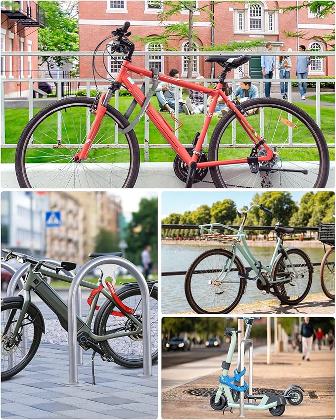 Sportneer Bike Lock: 5 Digit Combination High Security Anti Theft Bike Chain Lock - 3.2/3.6/4ft Heavy Duty Keyless Bicycle Lock for Bike, Motorcycle, Scooter, Door & Gate - 4/6mm Thick, Easy to Use