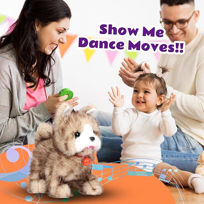 Cuteoy Walking Yellow Cat Stuffed Animal Talking Wagging Nodding Educational Plush Kitty Toy Electric Interactive Animated Plushies for Girls Boys Birthday