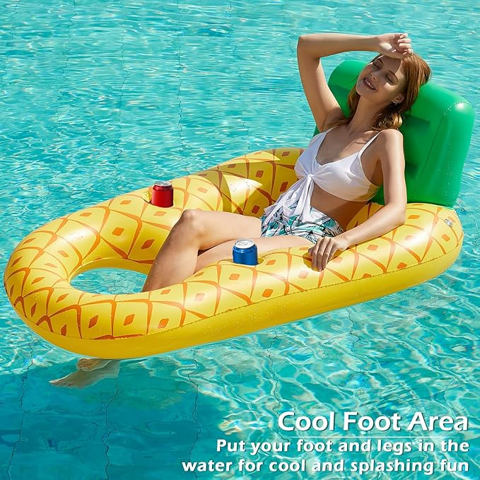 Jasonwell Inflatable Pool Float Adult - Pool Floaties Lounger Floats Raft Floating Chair Water Floaty for Swimming Pool Lake Lounge Float with Cup Holders Beach Pool Party Toys for Adults Kids