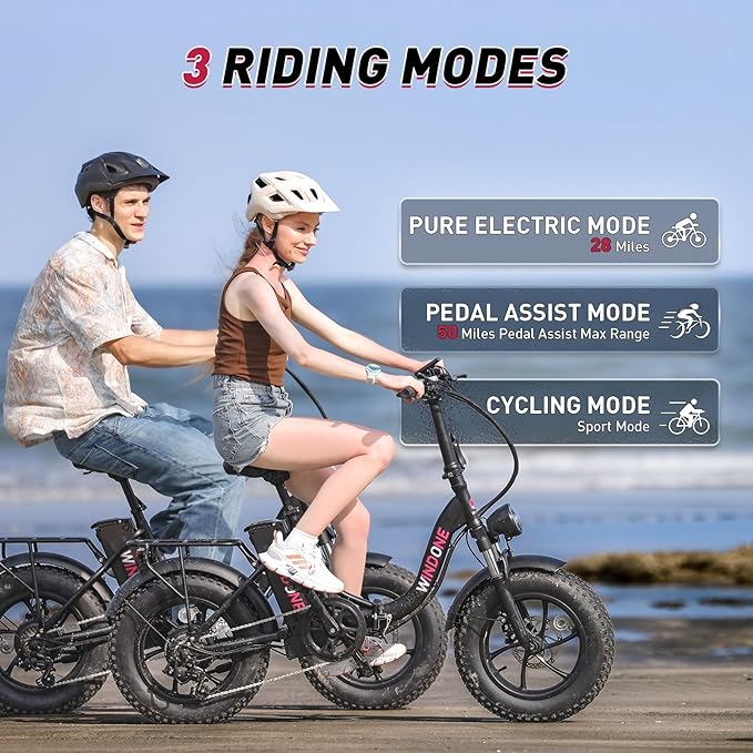 S14/S16 Electric Bike for Adults, Max 19/22 MPH Speed & 28/50 Miles Range (PAS), 500W/750W Peak Motor, Foldable, Lightweight, Shock Absorbers, UL 2849 Certified Ebike
