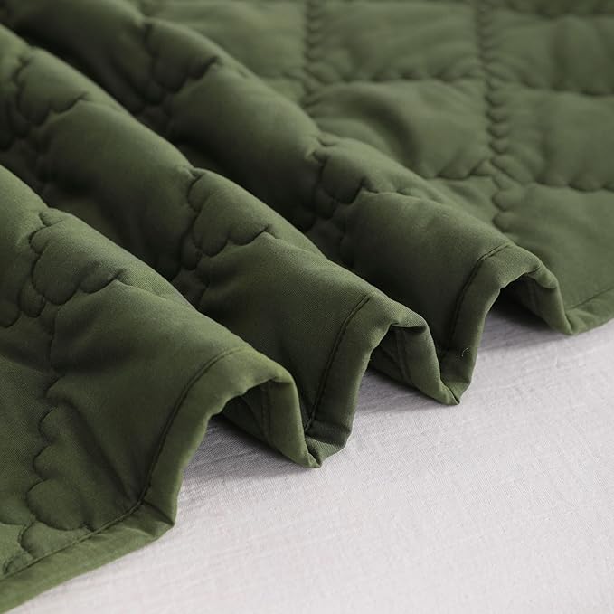 NTBAY Down Alternative Oversized Toddler Comforter, Super Soft and Warm Solid Color Baby Crib Quilted Blanket, 43x60 inches, Olive Green