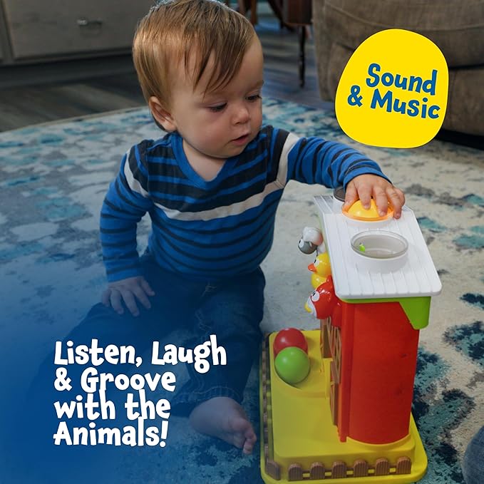 Electronic Pound A Ball Barn House, Interactive Fun Learning Toy Gift for 6 8 12 18 Month Old Baby & Toddlers, Montessori Early Development Drop Ball Toys, Gift for Boys & Girls 1-2 Years Old