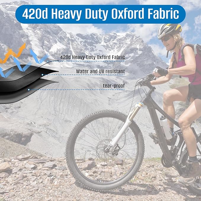 SIRUITON Bike Cover for Transport 3 Bike-Heavy Duty 420D Travel Bike Covers, Outdoor Strong UV Protection & Windproof, Waterproof Bicycle Rack Covers for Car, Truck, RV, SUV.