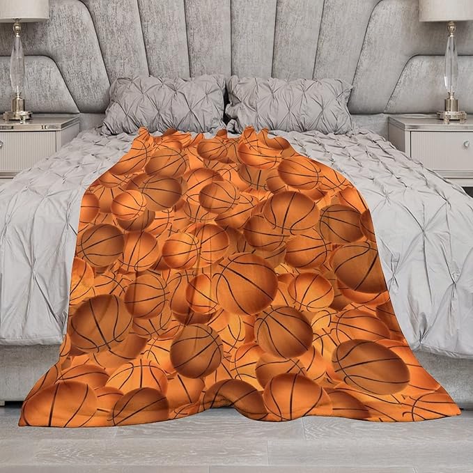 Basketball Gifts for Boys, Basketball Blanket for Girls Boys, Sport Throw Blankets for Player, Kids Throws for Couch Bed, Fleece Plush Throws Present Ideas (50x60 Inch)