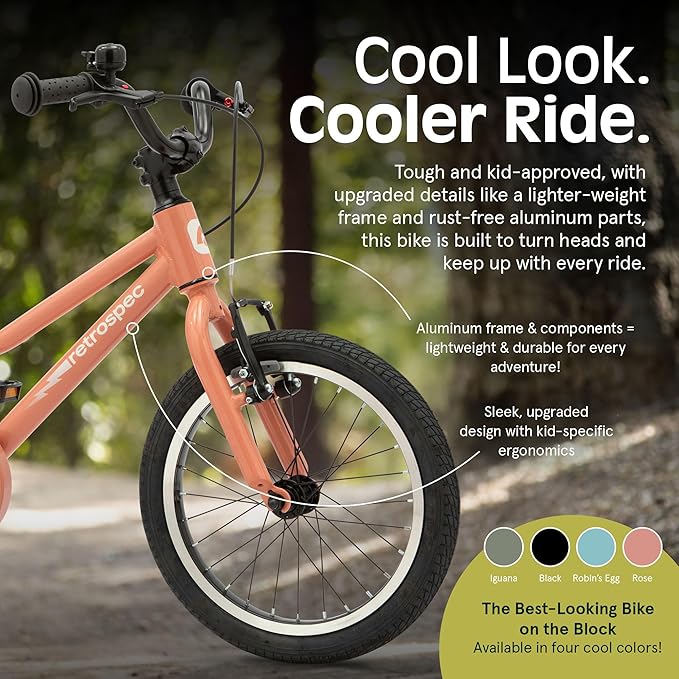Retrospec Koda Plus Kids Bike for Boys & Girls Ages 4-6 Years - 16" Children's Bicycle, Adjustable Seat & Handlebars