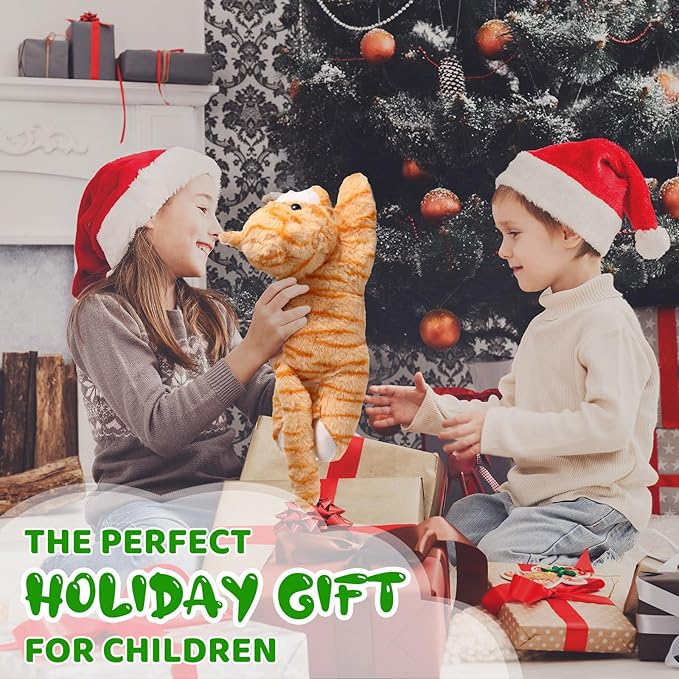 Libima 4 Pcs 14 Inch Cat Stuffed Animals Bulk, Halloween Christmas Stuffers Soft Cuddly Kitten, Smitten Kittens, Assorted Fluffy Stuffed Cats for Kiddos Birthday Gift Pet Party Favors (Lying Style)