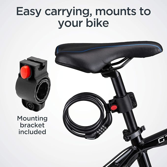 Schwinn Anti Theft Bike Lock, Security Level 1, Combination Lock, 4 Foot , Black