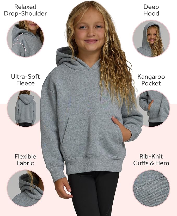 PURE CHAMP Girls Sweatshirt 3 Pack Hoodies for Teen Girls Crewneck Sweatshirt Quarter Zip hoodies Fleece Sizes 4–16 Clothing