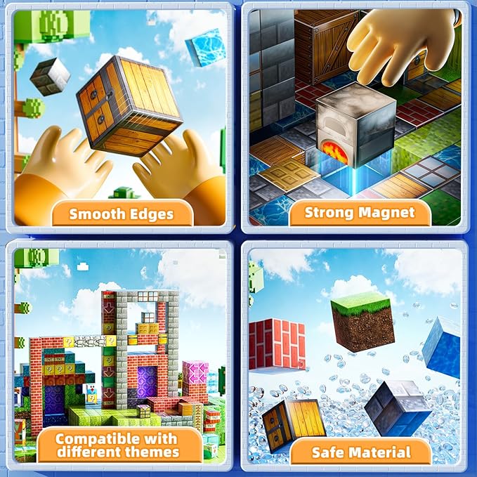 Magnetic Blocks Toys for Kids, 110PCS Magnetic Building Blocks, STEM Montessori Sensory Stacking Toy for Boys Girls Age 3 4 5 6 7 8 9 10, Christmas Birthday Gifts for Boys and Girls Age 3+