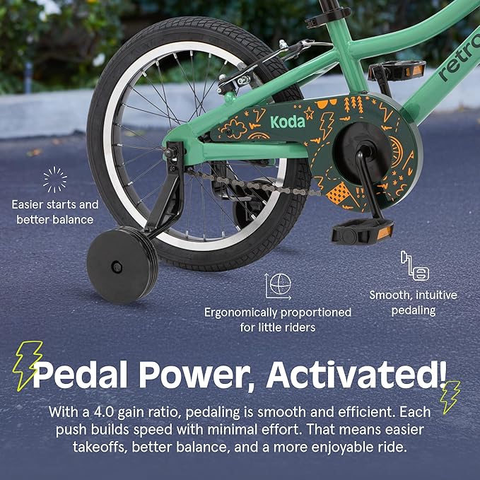 Retrospec Koda Plus Kids Bike for Boys & Girls Ages 4-6 Years - 16" Children's Bicycle, Adjustable Seat & Handlebars