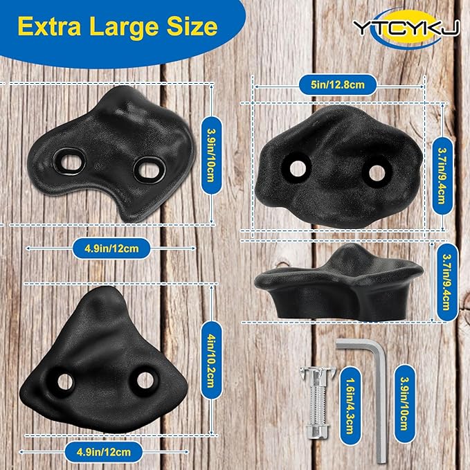 10PCS Rock Climbing Holds for Kids Climber,𝗘𝘅𝘁𝗿𝗮 𝗟𝗮𝗿𝗴𝗲 Adult Rock Climbing Stones with Mounting Hardware for Indoor Outdoor Rock Climbing Wall,Perfect for Family Fun & Exercise
