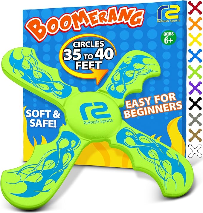 Boomerangs for Kids - Christmass Gifts for Grandkids Boys & Girls All Ages - Outdoor Flying Disc - Fun Boy Stocking Stuffers - Boys Toys Age 8-10 Year Old & 10-12 & Up - Beach Toys for Kids Presents