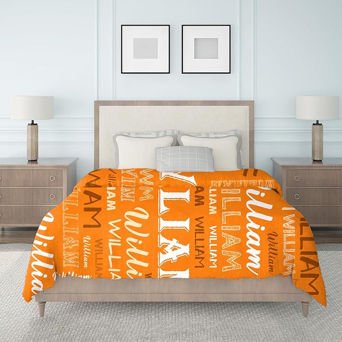 Ship Next Day, Personalized Baby Blanket with Name - Printed in USA, Custom Name Blanket for Boys Girls Kids, Customized Flannel Blankets Gifts for Teen Shower Toddlers Christmas Brithday